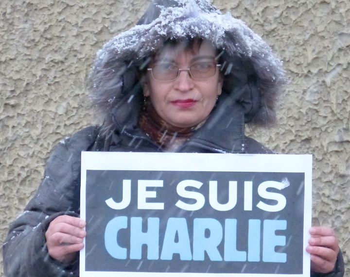 10 ������ 2015. ����� ������������ � ������������ ������� Charlie Hebdo
January 10, 2015. The picket of solidarity with journalists of Charlie Hebdo magazine