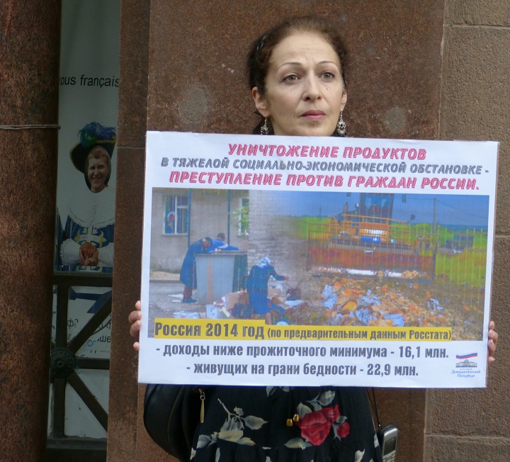 8 ������� 2015. ������������� ������ ����������� ���������
August 8, 2015. The picket against destruction of provisions