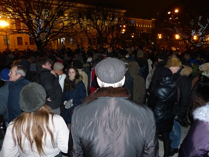 13 ������ 2017. ���� � ������ �������
January 13, 2016. The meeting in protection of St Isaacy cathedral