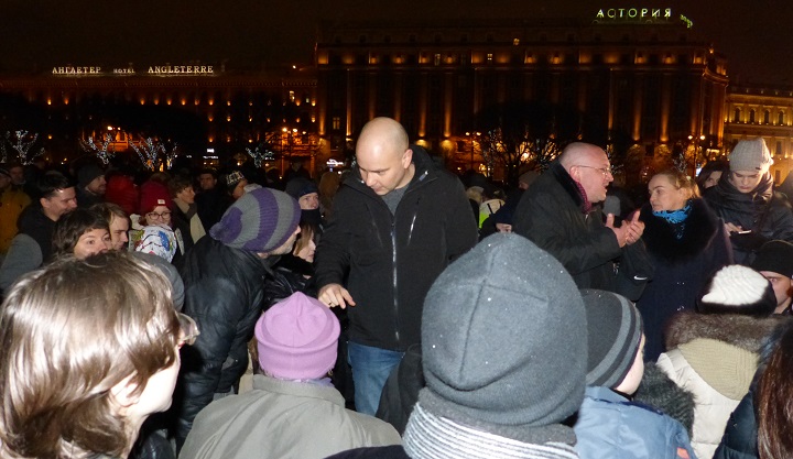 13 ������ 2017. ���� � ������ �������
January 13, 2016. The meeting in protection of St Isaacy cathedral