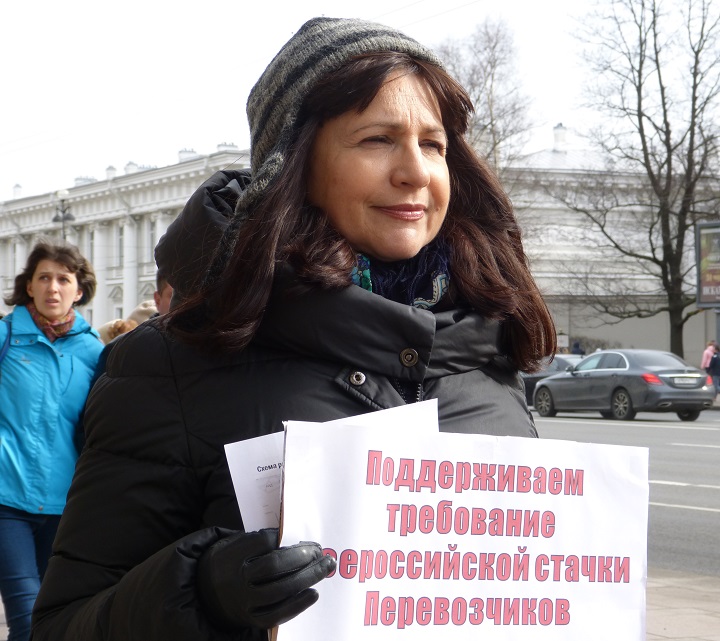 1 ������ 2017. ����� � ��������� ��������������
April 1, 2017. The picket in support of truck drivers