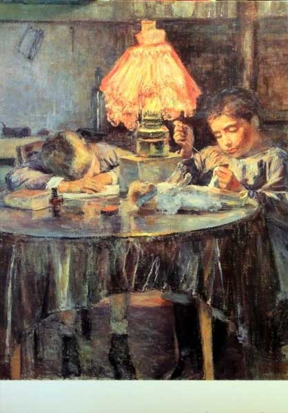 ������ �����. ����� � ���� �����
Lamp and two children by Kuroda Seiki