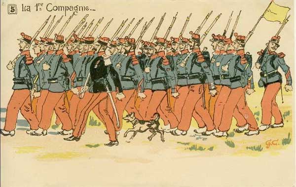 �������� ������������ �����. 1-� ����
Postal card �The French army. 1st company�