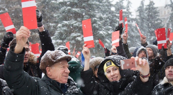 24 ������� 2017. ���������� ������� ���������� � ����������
December 24, 2017. Promotion of Alexis Navalny in president