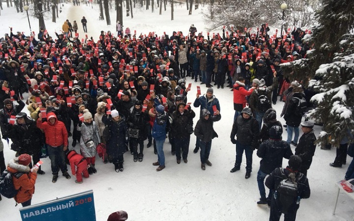24 ������� 2017. ���������� ������� ���������� � ����������
December 24, 2017. Promotion of Alexis Navalny in president