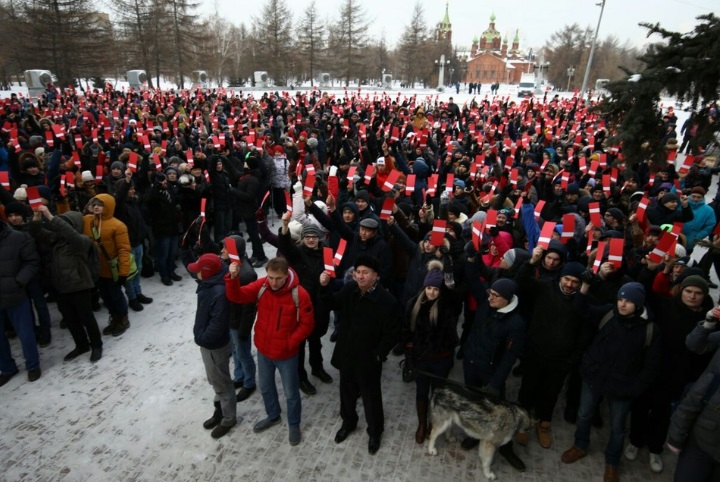 24 ������� 2017. ���������� ������� ���������� � ����������
December 24, 2017. Promotion of Alexis Navalny in president
