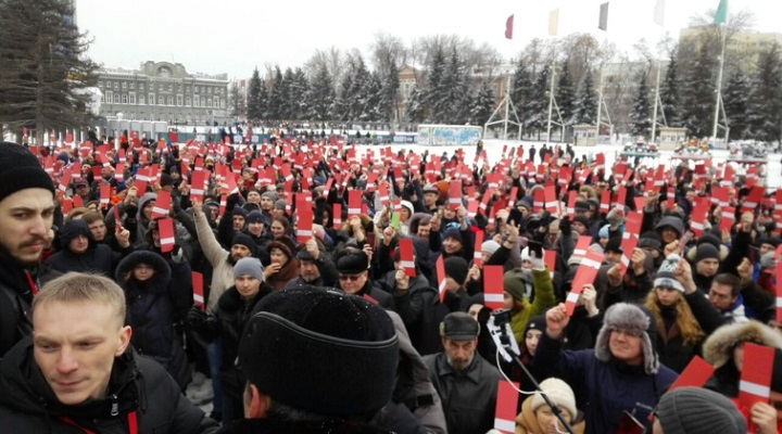 24 ������� 2017. ���������� ������� ���������� � ����������
December 24, 2017. Promotion of Alexis Navalny in president