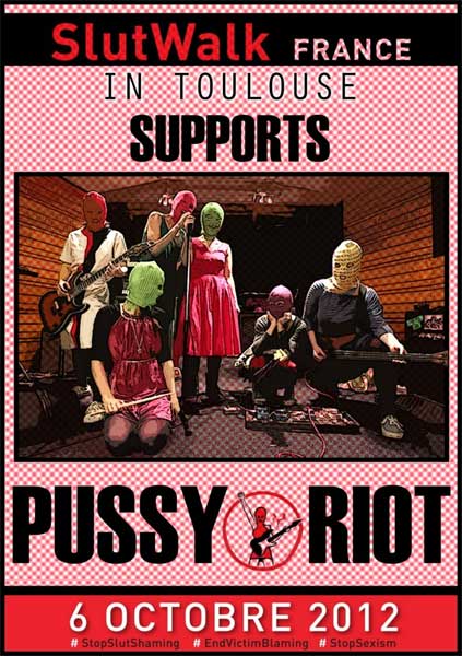 ������� (�������) � ������ ������������ ����� �����
SlutWalk (France) in Toulouse supports Pussy Riot