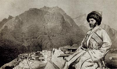 �.�.�������. �����-����� �� ���� ���� ������ � ���������
Khaji-Murat with a background Khunzakh in Dagestan by Gregory G. Gagarin