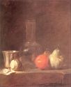 ������. 
Carafe, Silver Goblet and Fruit by Jean Baptiste Simeon Chardin