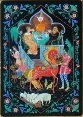 �������� ��.�.�������. ������ � ���� � ��������� ��� �����
Postal card �Fairy tale about priest and his worker Balda by Constantine S. Bokarev�