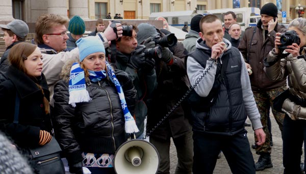����������� ������� ����������� �� ������� � ������ ����������������
The speech by Maxim Kalinichenko on the meeting in protection of the political prisoners