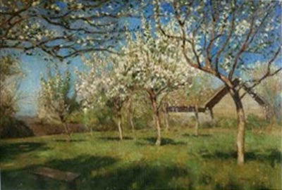 �������� ��.�.�������. �������� ������
Postal card �Blossoming apple-trees by Isaac I. Levitan�