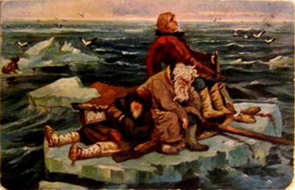 �������� ��.�.��������. �� ������
Postal card �On block of ice by Victor M. Vasnetsov�
