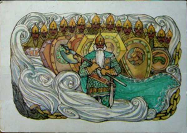 �������� ��.�.��������. �������� ��� ���������
Postal card �Thirty three knights by M.Y.Alekseyev�