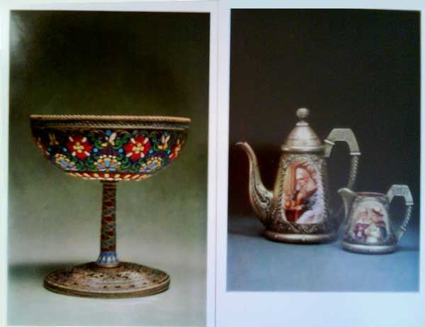 ����� �������� �������� ����� �� ������������� ������
Set of postal cards �Russian enamels from the History museum�