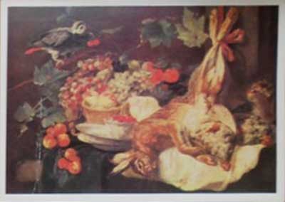 �������� ����� �. ����, ������ � �������
Postal card �Jan Fyt. Hare, fruit and parrot�