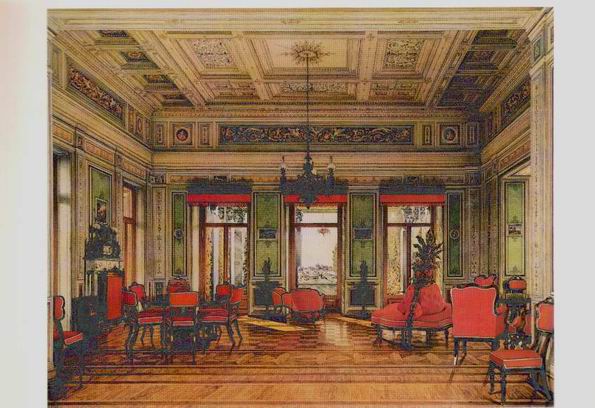 �������� ��.�.���������. �������� �������� ��������� �� �������� ������� � ���������
Postal card �Interior of Pink pavilion on Olga's island in Peterhof by Constantine A. Ukhtomsky�