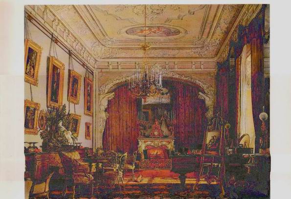 �������� ��.�.���. �������� �������� �������������� ����������� ��������
Postal card �Interior of a drawing room of the Petersburg nobiliary private residence by Edward I. Gau�