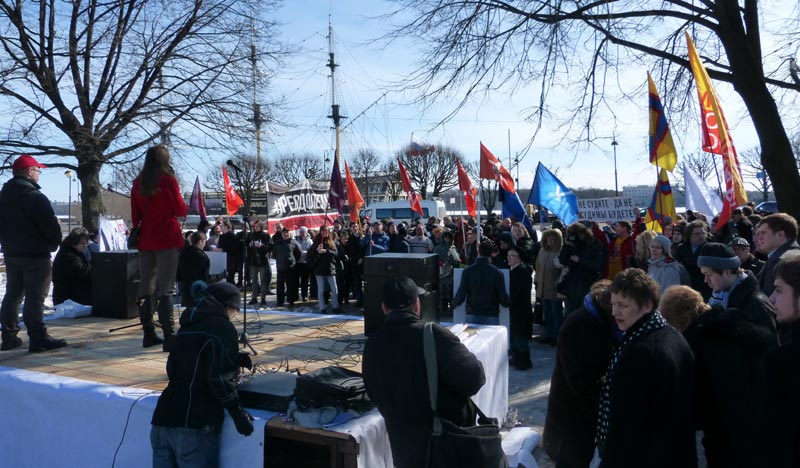 ����� ��� ������� � ������ ����������������
The general view of the meeting in protection of the political prisoners
