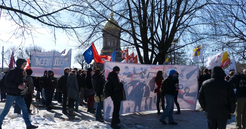 ����� ��� ������� � ������ ����������������
The general view of the meeting in protection of the political prisoners