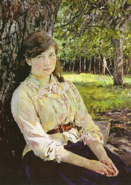 �������� ��.�.�����. �������, ���������� �������
Postal card �The girl, covered by the sun by Valentin A. Serov�