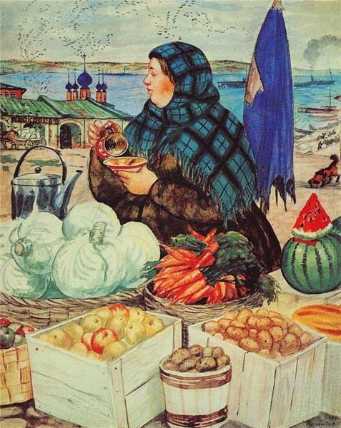 �.�.���������. �������� �������
Vegetable-woman by Boris M. Kustodiyev