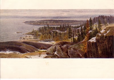 �������� ������� �. ������ ���� � �������
Postal card �V. Meshkov. First snow in Karelia�