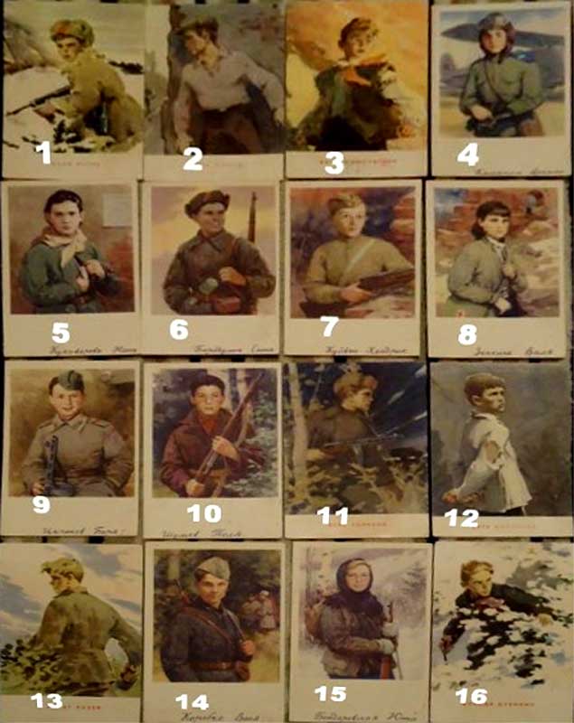 ����� �������� ��������-�����
Set of postal cards �Pioneers the heroes�