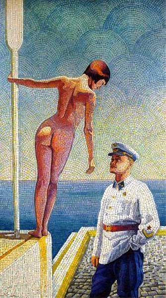 ������� �������� � ������
Mosaic �The girl with oar�