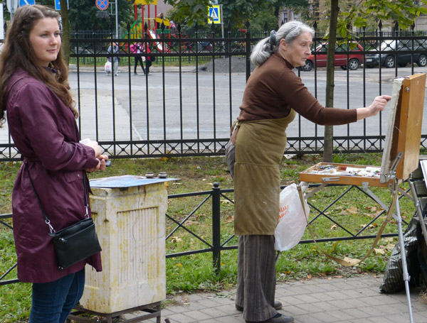 ����� ���������� � ������ ���������� �������. ������ ������
The watch by painters in protection of the Pushkarskaya square. Marina Spivak