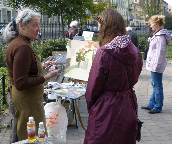����� ���������� � ������ ���������� �������. ������ ������
The watch by painters in protection of the Pushkarskaya square. Marina Spivak