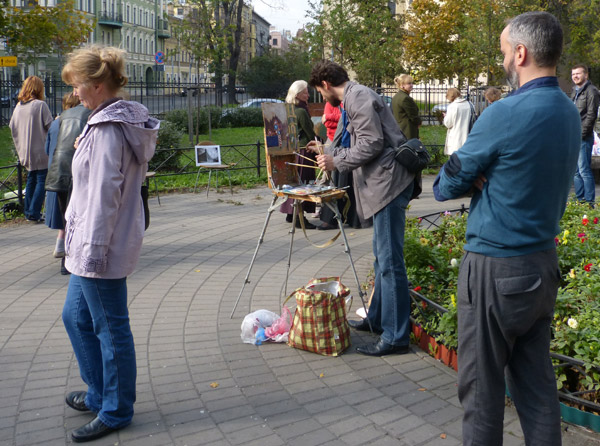 ����� ���������� � ������ ���������� �������. ���� ����������
The watch by painters in protection of the Pushkarskaya square. Elias Ovsyannikov