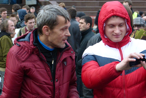 ���� �� ������� ���� ����������������. ��������� �����. �������� �������
The march for freedom of all political prisoners. The participants of a march. Vladimir Malyshev