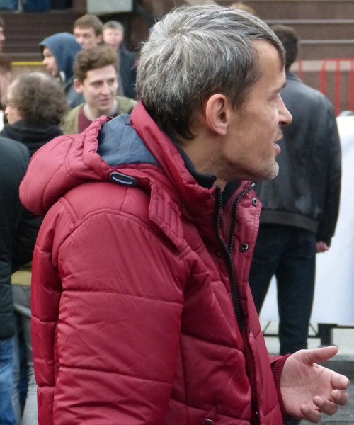 ���� �� ������� ���� ����������������. �������� ����� �������� �������
The march for freedom of all political prisoners. The participant of a march Vladimir Malyshev