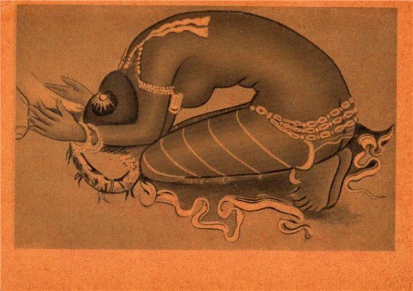 �������� �����������, ������������ ����� ������ � ������� � ������
Postal card �The dancer declining before rajah with a prayer about mercy�