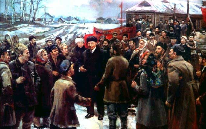 �.�.���������.  ����� � �������� ����� �������� ������� ������ � 1920
Lenin and Krupskaya among the peasants of ������ in 1920 by Demetry A. Nalbandyan
