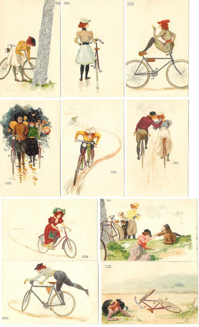 ����� �������� ��. �������. ���� �� ����������
Set of postal cards �Cycling by Raphael Kirchner�