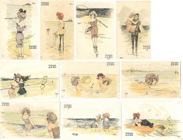 ����� �������� ��. �������. ���� �����
Set of postal cards �Enfants de la Mer by Raphael Kirchner�