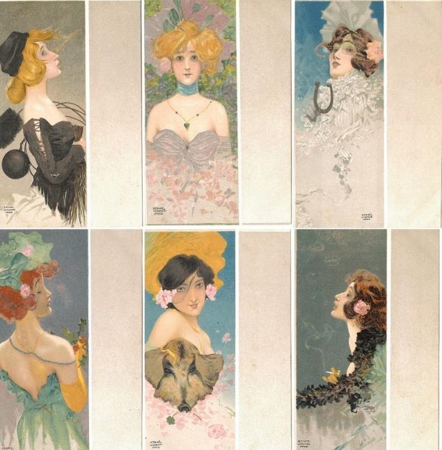 ����� �������� ��. �������. �������
Set of postal cards �Girls by Raphael Kirchner�