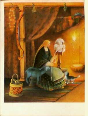 �������� ��.�.���������. ���������� �������� � �������� �������
Postal card �Silver saucer and juicy apple by Olga N. Kondakova�