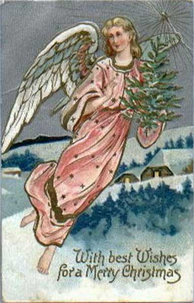 ��������. ����� � �����
Postal card. Angel with Christmas tree