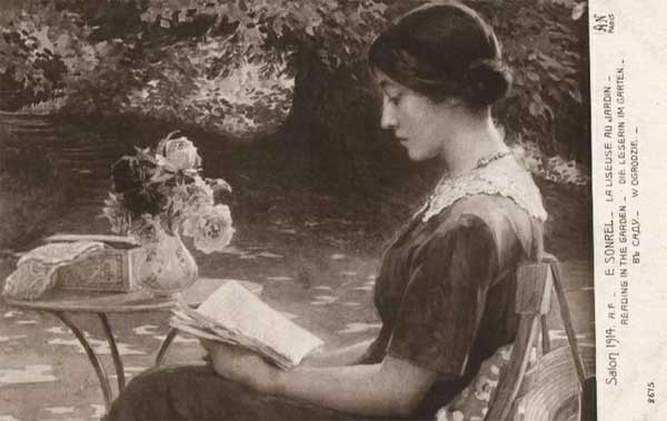 �. ������. ������ � ����
Reading in the garden by Elizabeth Sonrel