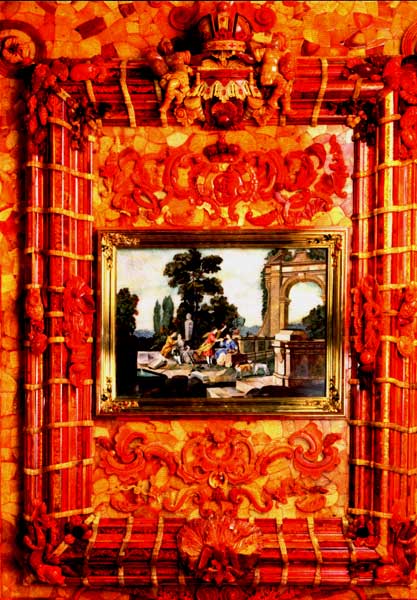 �������� ��������� �������. ������� �������� ���� ����� ������
Postal card �The Amber Room. The large amber frame  on the south wall�