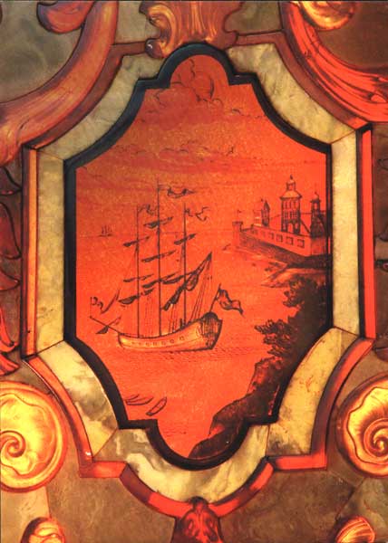 �������� ��������� �������. �������� � �������
Postal card �The Amber Room. Medallion with internal carving of the corner panel�