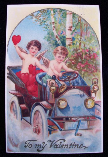 ��������. ������ �� ����������
Postal card. Angels on car