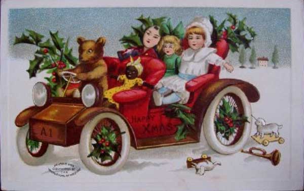 ��������. ������� �� ����������
Postal card. Toys on car