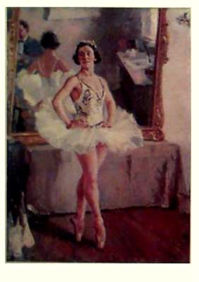 �������� ���������� �.�. ������� �������� �.�.�����������
Postal card �Alexander M. Gerasimov. Portrait of ballerina O.V.Lepeshinskaya�