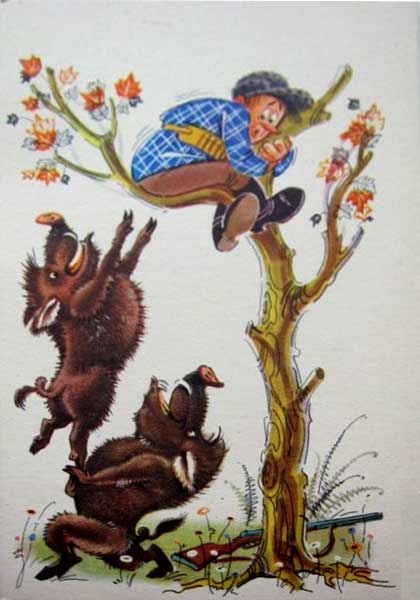�������� ������ �� ������
Postal card �Hunt for the wild boar�